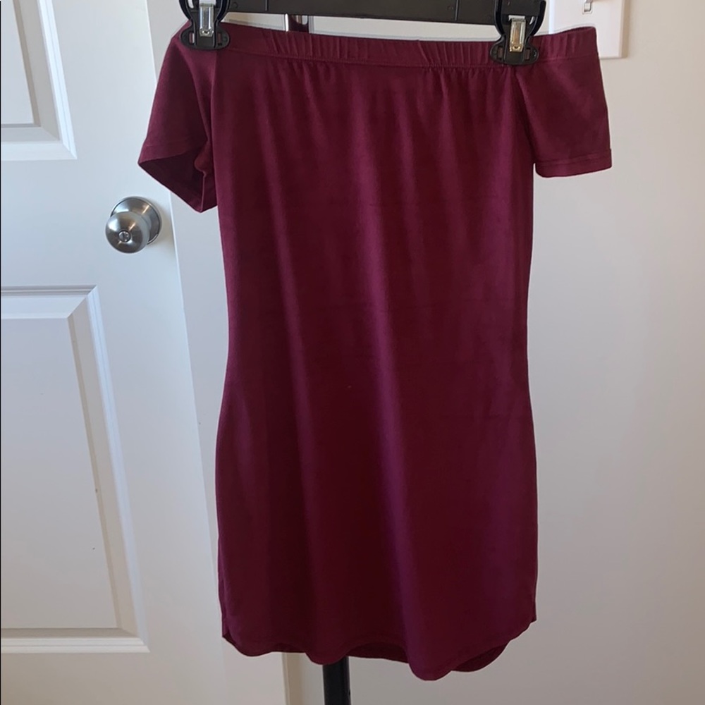 Velvet off the shoulder dress